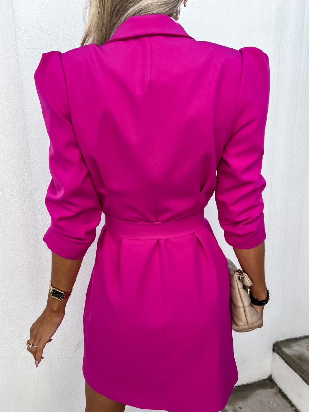 LADIES LONG SLEEVE SUIT DRESS WHITE / PURPLE / KHAKI / DARK PINK / BLACK (SIZE S - 2XL)