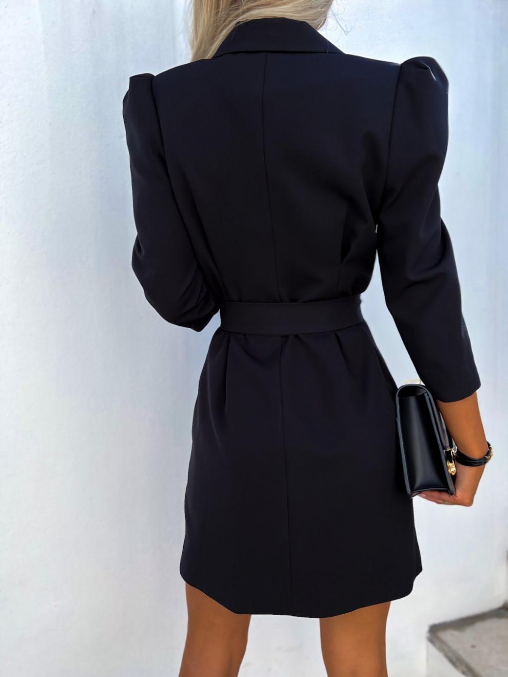 LADIES LONG SLEEVE SUIT DRESS WHITE / PURPLE / KHAKI / DARK PINK / BLACK (SIZE S - 2XL)