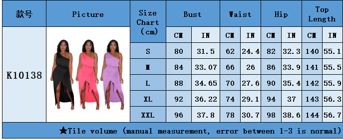 LADIES ONE SHOULDER DRESS BLACK / LIGHT PURPLE / PINK (SIZE S - 2XL)