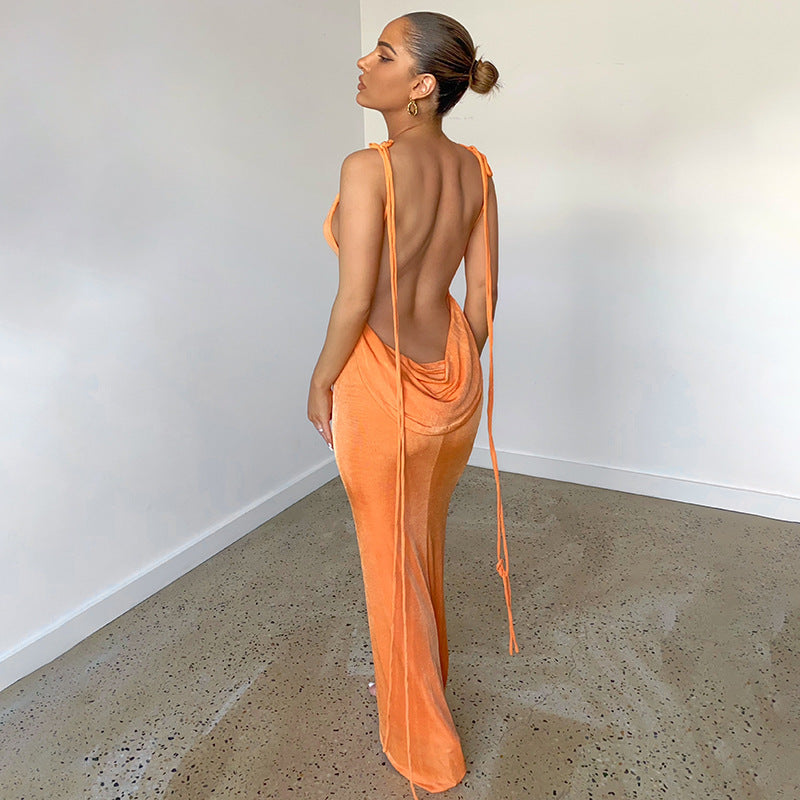 LADIES LOW BACK DRESS 16 DIFFERENT COLOURS (SIZE S - L)