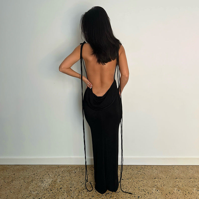 LADIES LOW BACK DRESS 16 DIFFERENT COLOURS (SIZE S - L)