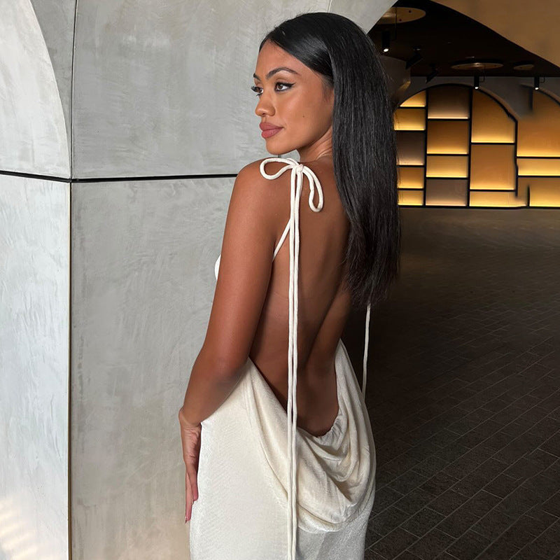 LADIES LOW BACK DRESS 16 DIFFERENT COLOURS (SIZE S - L)