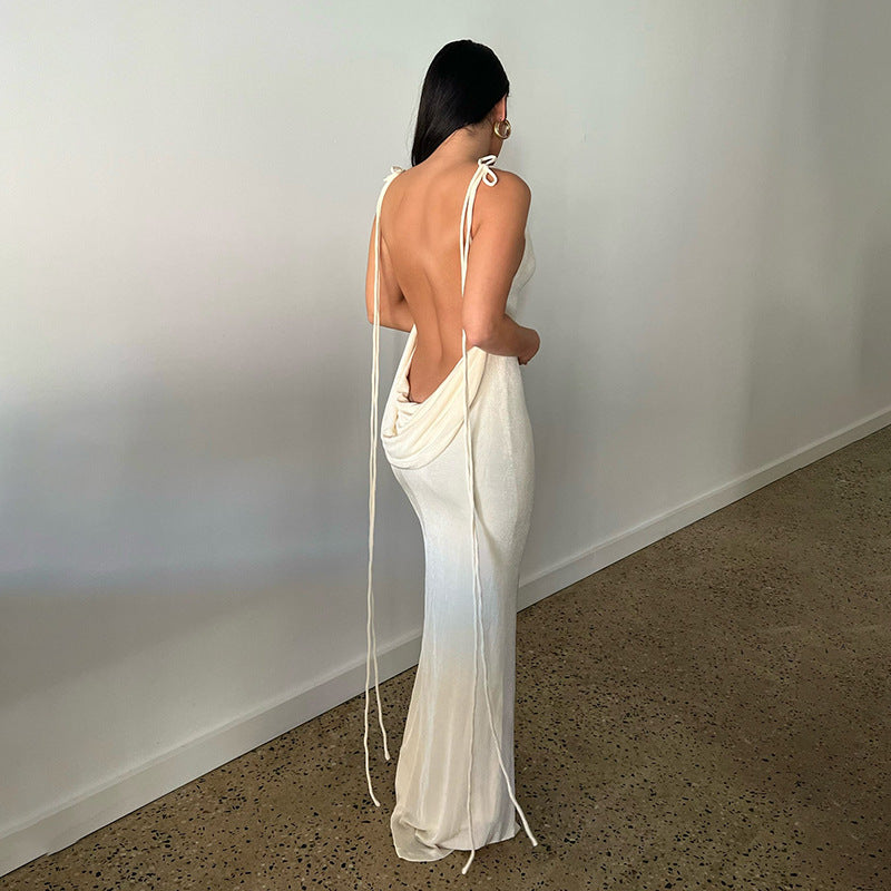 LADIES LOW BACK DRESS 16 DIFFERENT COLOURS (SIZE S - L)