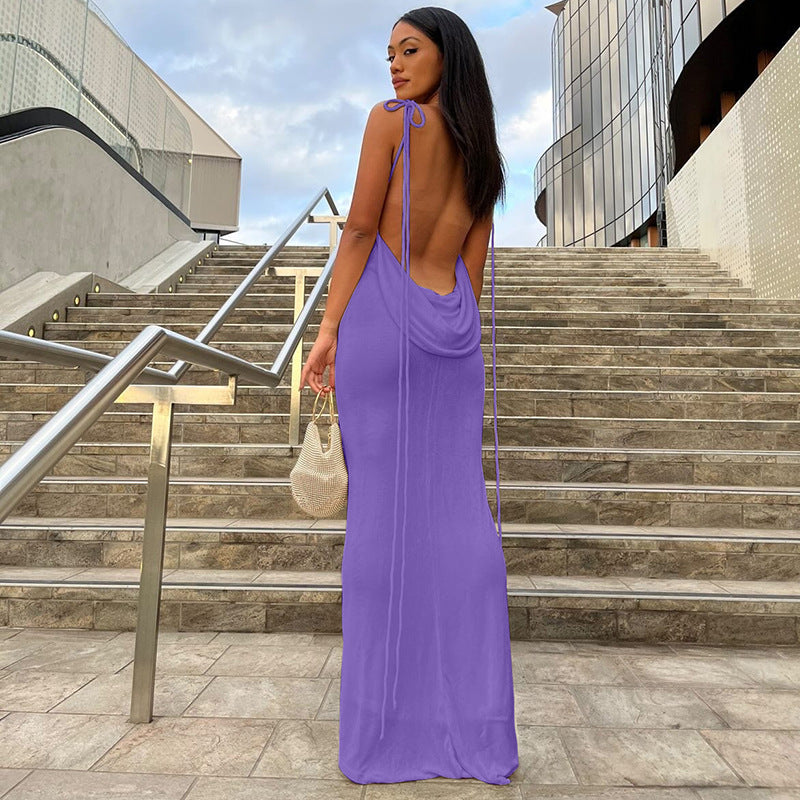 LADIES LOW BACK DRESS 16 DIFFERENT COLOURS (SIZE S - L)