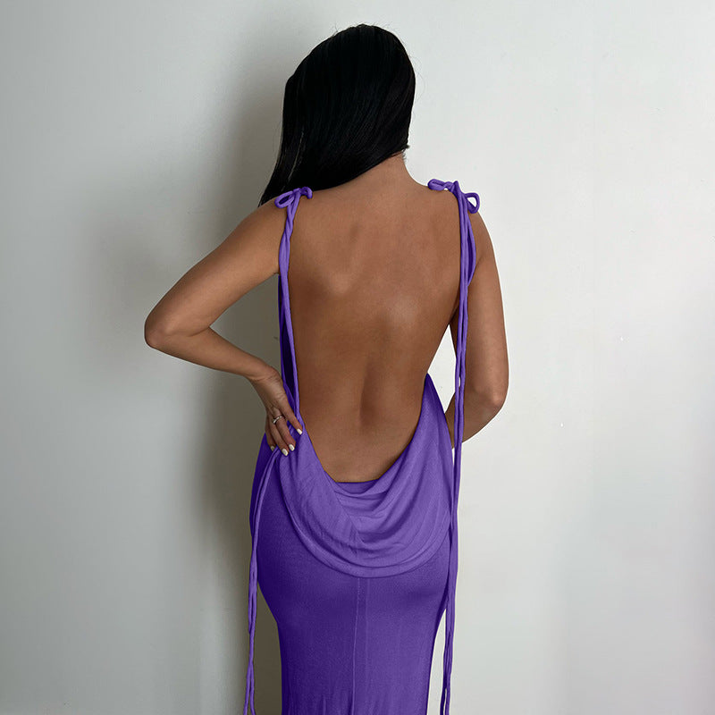 LADIES LOW BACK DRESS 16 DIFFERENT COLOURS (SIZE S - L)