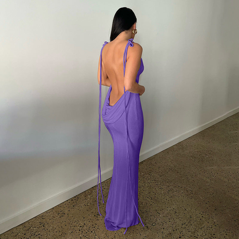 LADIES LOW BACK DRESS 16 DIFFERENT COLOURS (SIZE S - L)