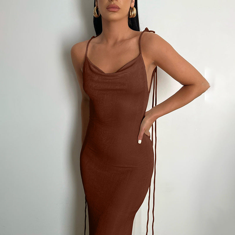 LADIES LOW BACK DRESS 16 DIFFERENT COLOURS (SIZE S - L)