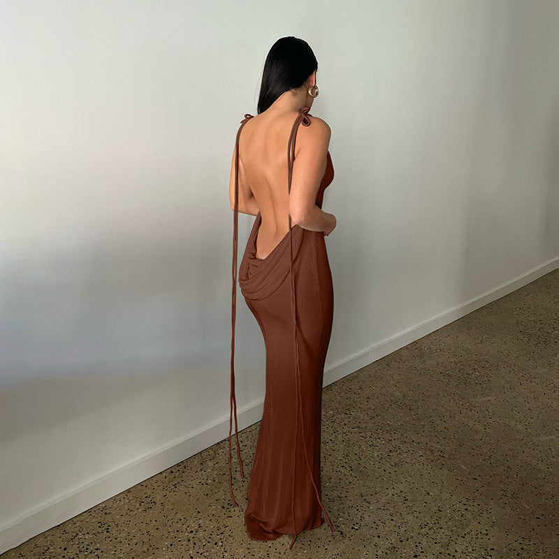 LADIES LOW BACK DRESS 16 DIFFERENT COLOURS (SIZE S - L)