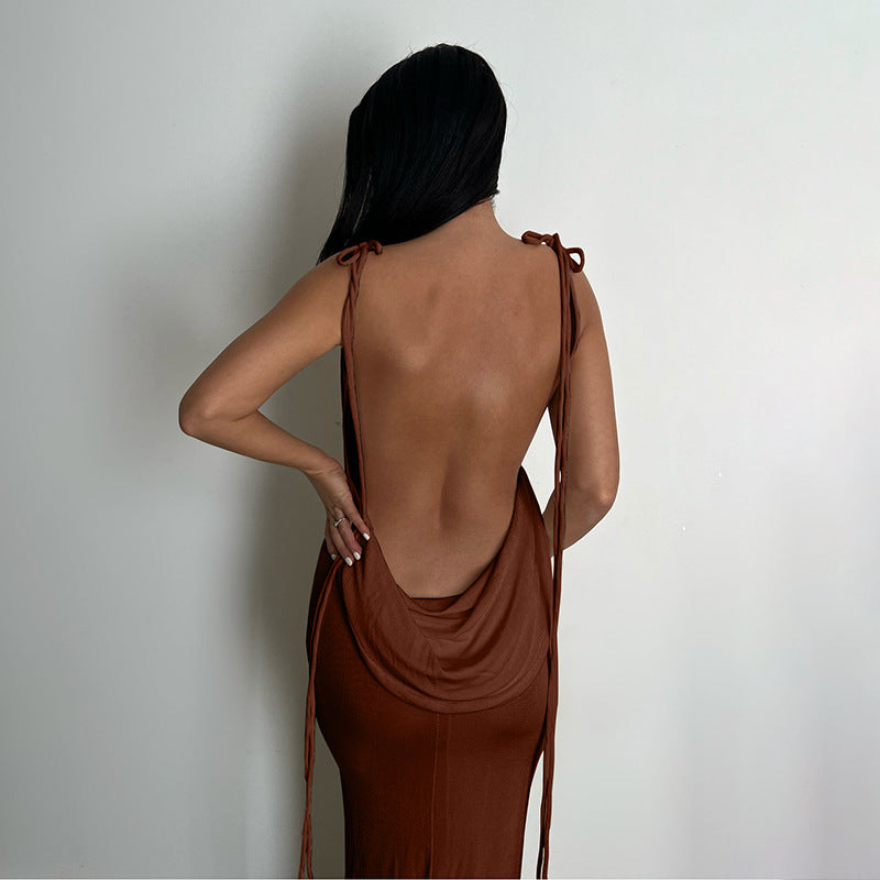 LADIES LOW BACK DRESS 16 DIFFERENT COLOURS (SIZE S - L)