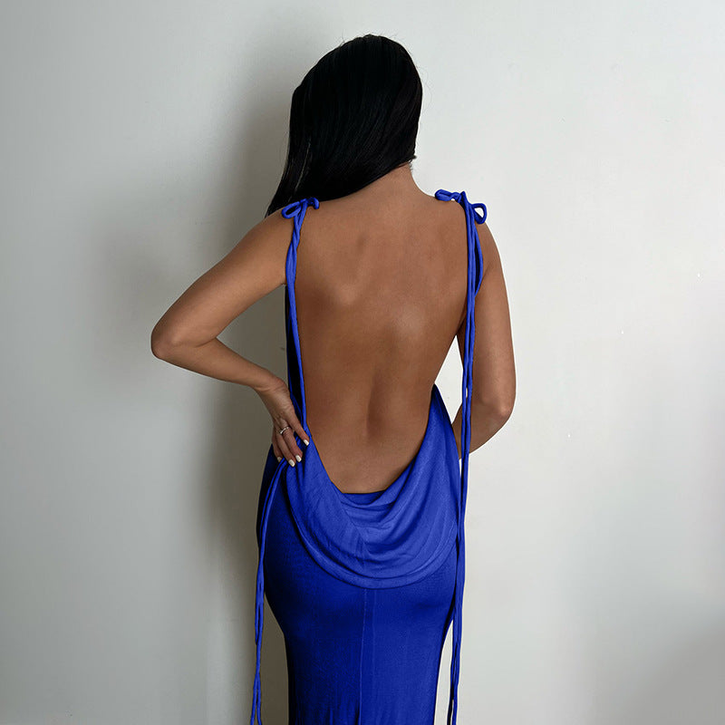LADIES LOW BACK DRESS 16 DIFFERENT COLOURS (SIZE S - L)