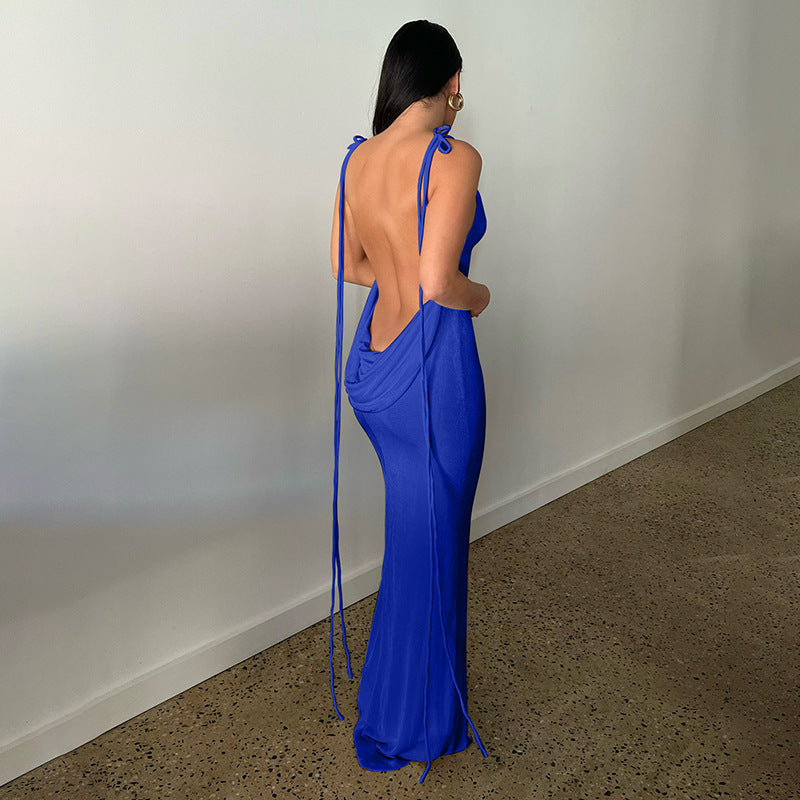 LADIES LOW BACK DRESS 16 DIFFERENT COLOURS (SIZE S - L)