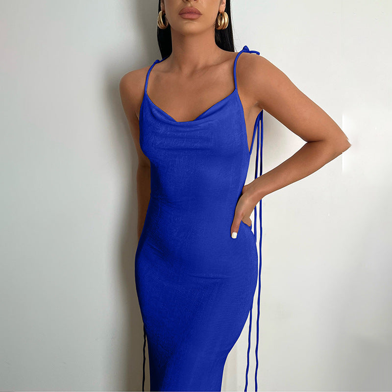 LADIES LOW BACK DRESS 16 DIFFERENT COLOURS (SIZE S - L)
