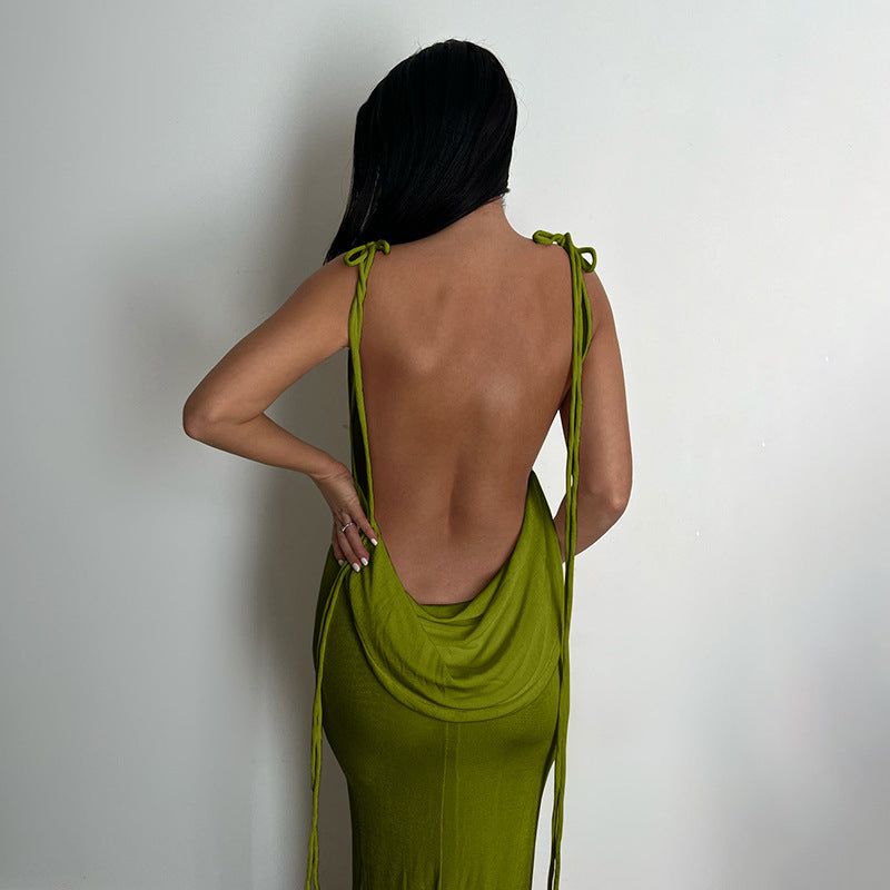 LADIES LOW BACK DRESS 16 DIFFERENT COLOURS (SIZE S - L)