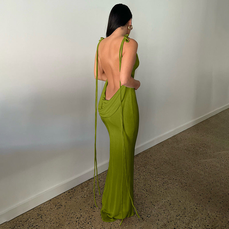 LADIES LOW BACK DRESS 16 DIFFERENT COLOURS (SIZE S - L)