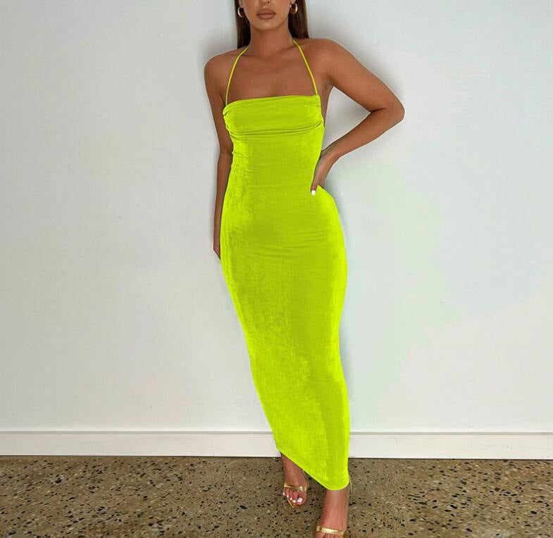LADIES LOW BACK DRESS 16 DIFFERENT COLOURS (SIZE S - L)