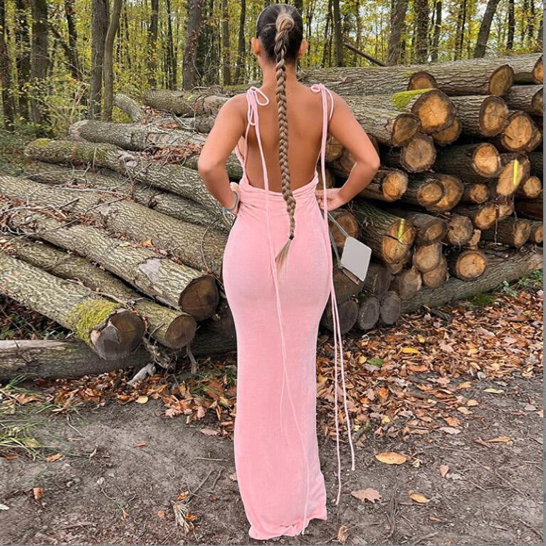 LADIES LOW BACK DRESS 16 DIFFERENT COLOURS (SIZE S - L)