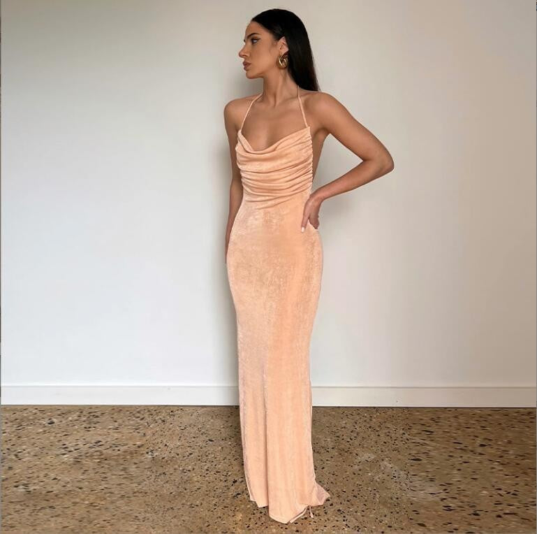 LADIES LOW BACK DRESS 16 DIFFERENT COLOURS (SIZE S - L)