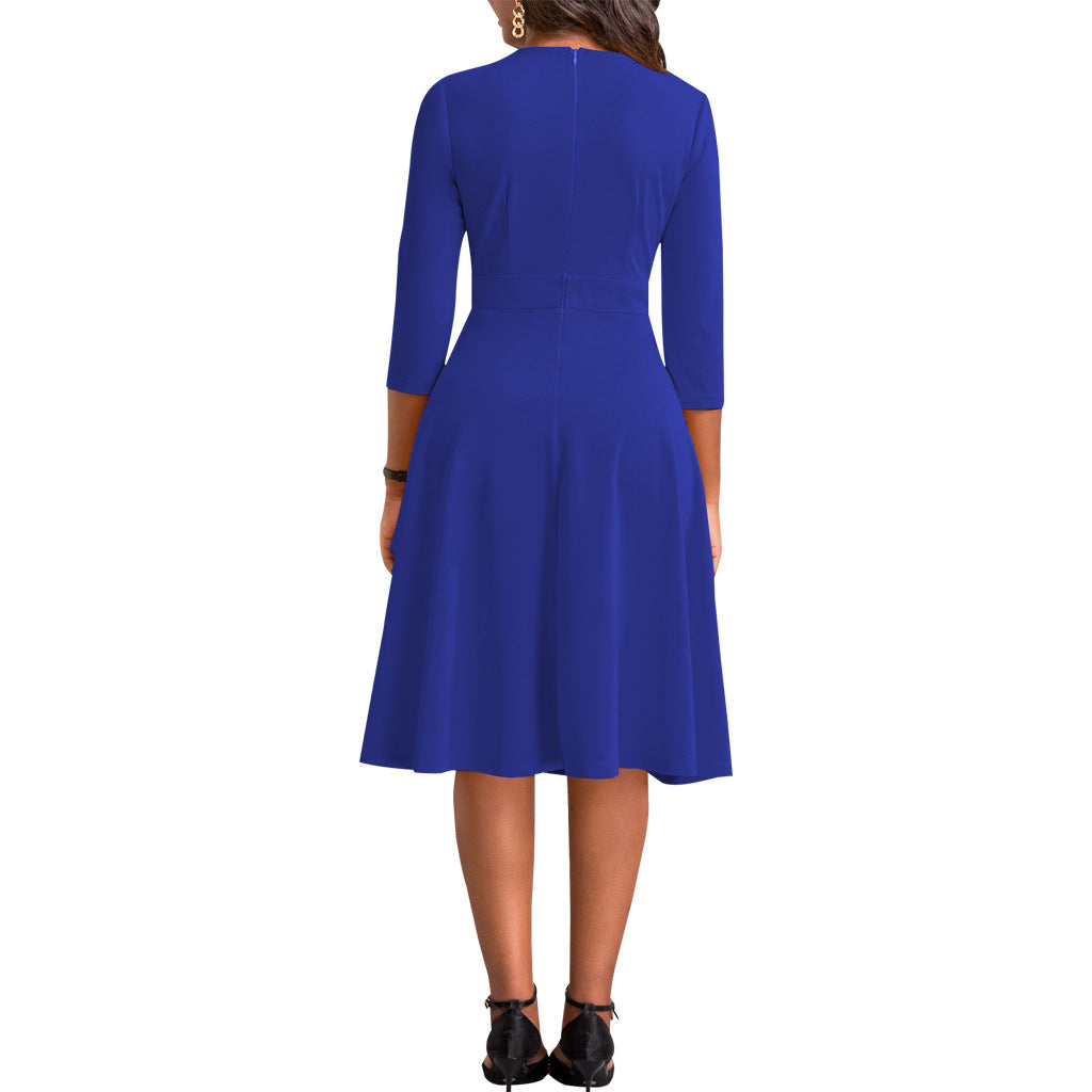LADIES DRESS BLACK / BLUE / MUSTARD YELLOW (SIZE S - 2XL)
