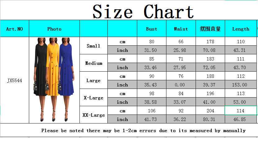 LADIES DRESS BLACK / BLUE / MUSTARD YELLOW (SIZE S - 2XL)