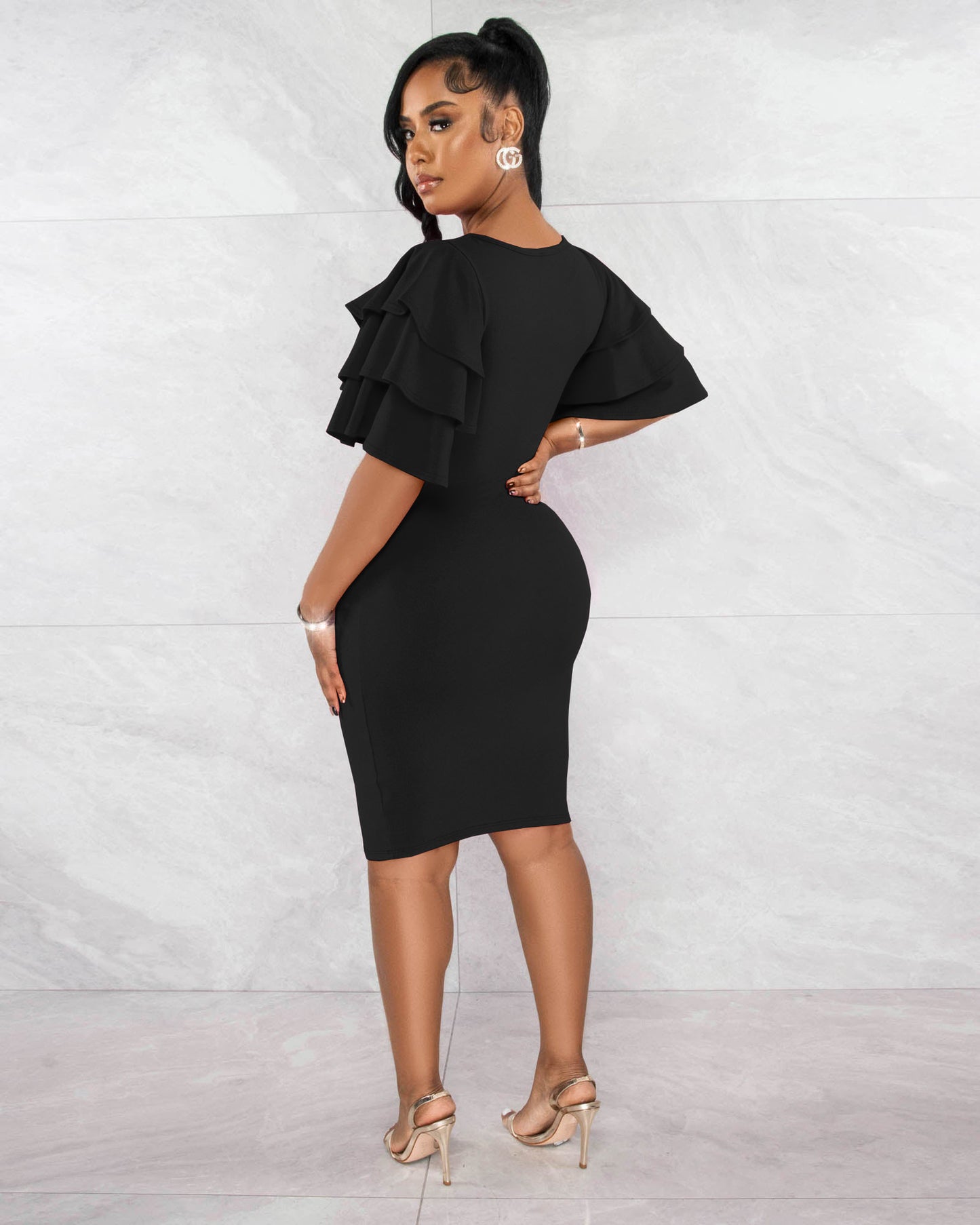LADIES DRESS BLACK / BLUE / PINK (SIZE S - 2XL)