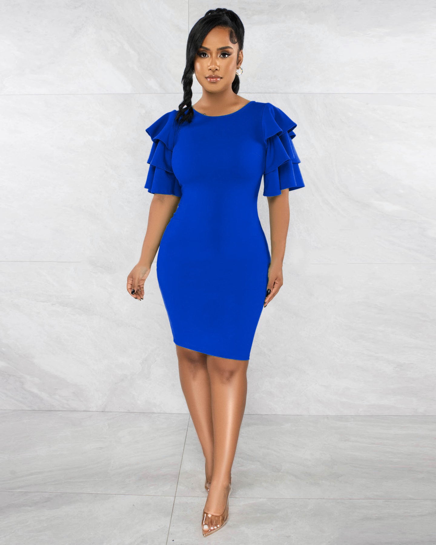 LADIES DRESS BLACK / BLUE / PINK (SIZE S - 2XL)