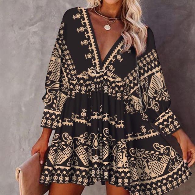 LADIES LONG SLEEVE DRESS BLACK (SIZE S - 2XL)