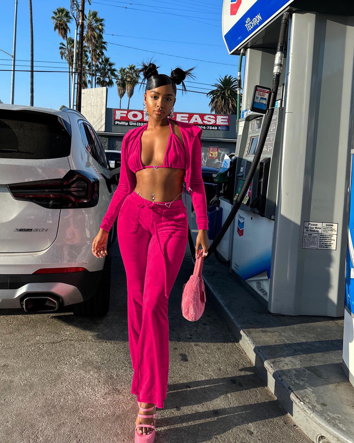 LADIES 3 PIECE PANTS SET BLUE / BRIGHT PINK / PINK (SIZE S - 2XL)