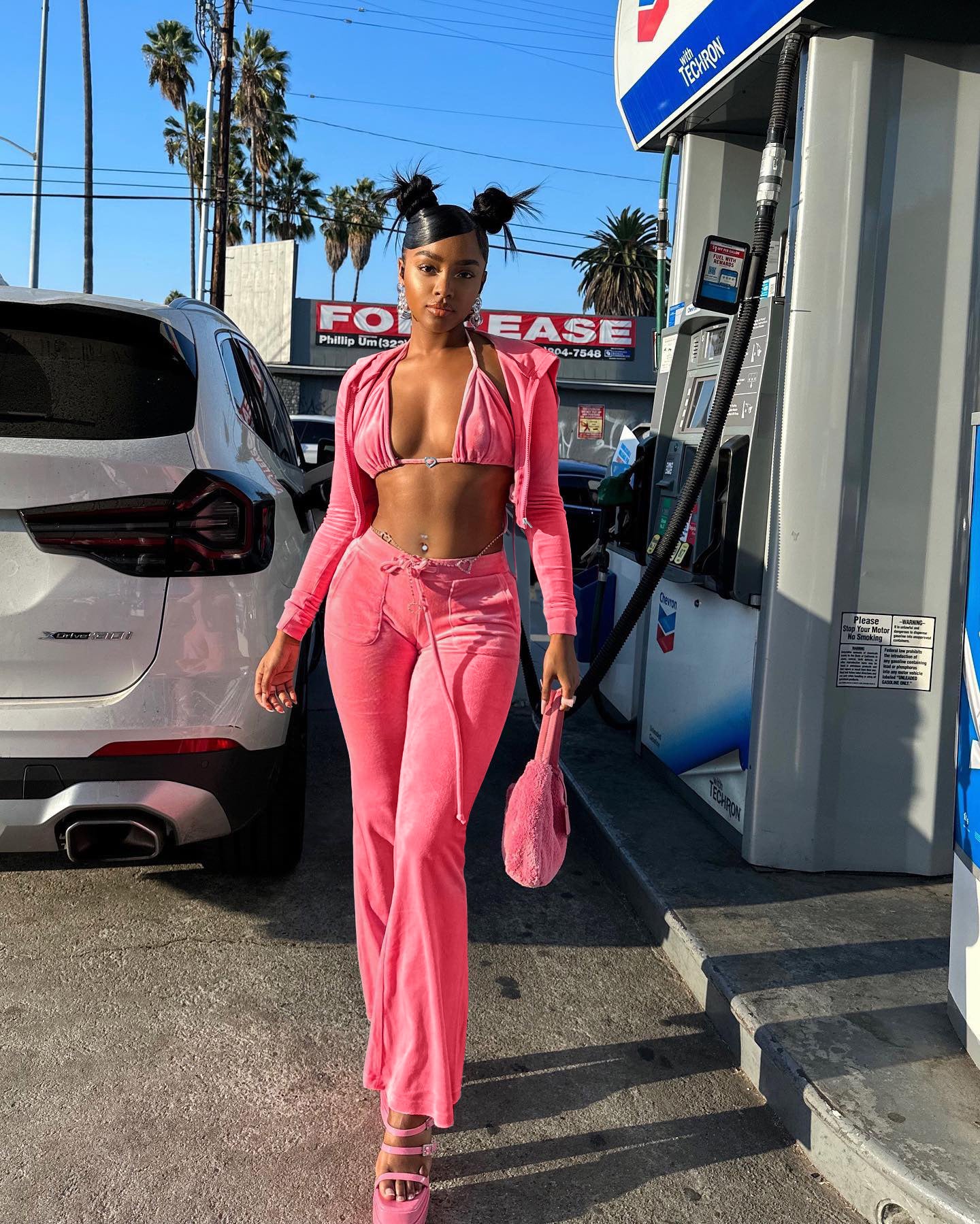 LADIES 3 PIECE PANTS SET BLUE / BRIGHT PINK / PINK (SIZE S - 2XL)