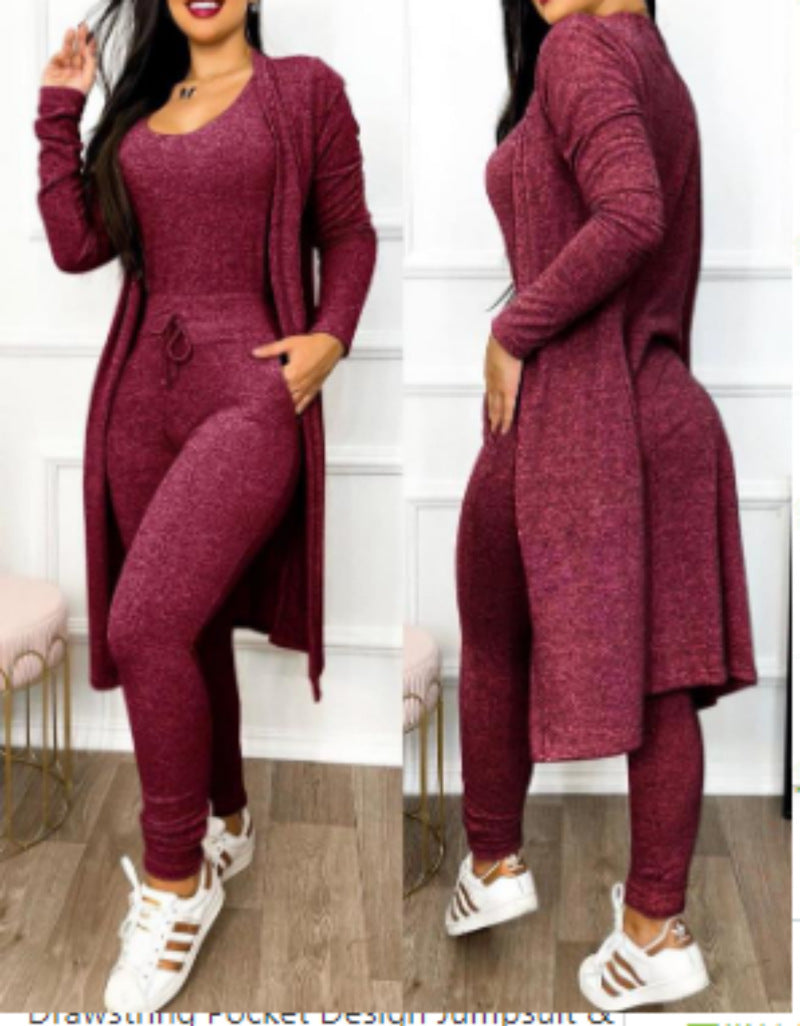 LADIES 3 PIECE SET WINE RED / GREEN / DARK BLUE / LIGHT GRAY / LIGHT BLUE (SIZE S - XL)