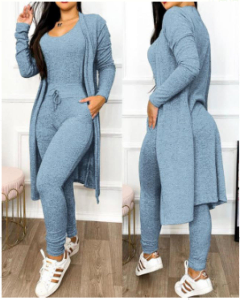 LADIES 3 PIECE SET WINE RED / GREEN / DARK BLUE / LIGHT GRAY / LIGHT BLUE (SIZE S - XL)