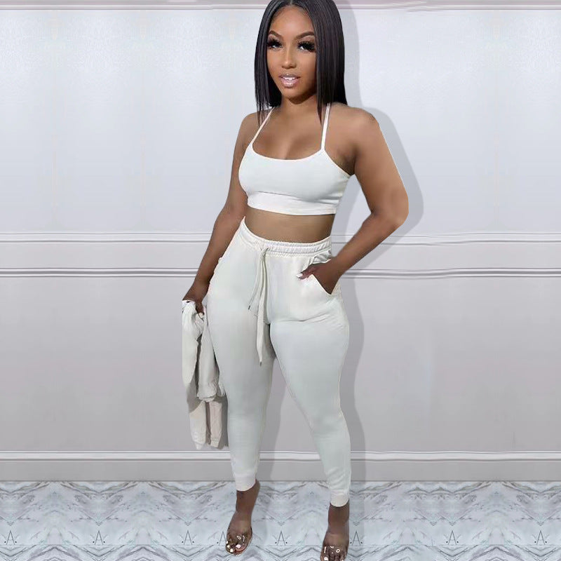 LADIES 3 PIECE CASUAL SET LIGHT GRAY / BLACK / LIGHT BROWN / PINK / WHITE (SIZE S - 2XL)