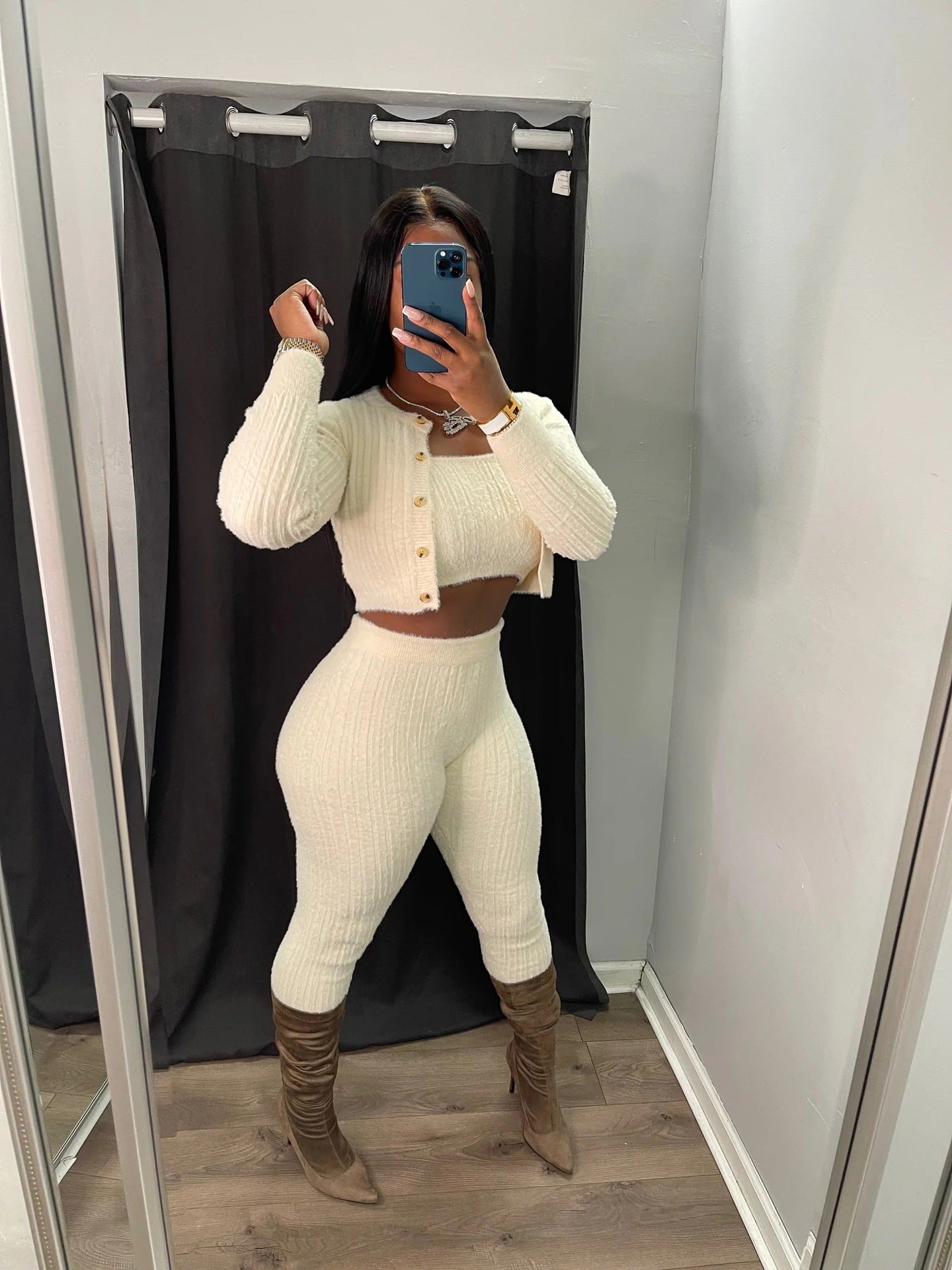 LADIES 3 PIECE PANTS SET 7 COLOURS (SIZE S - 2XL)