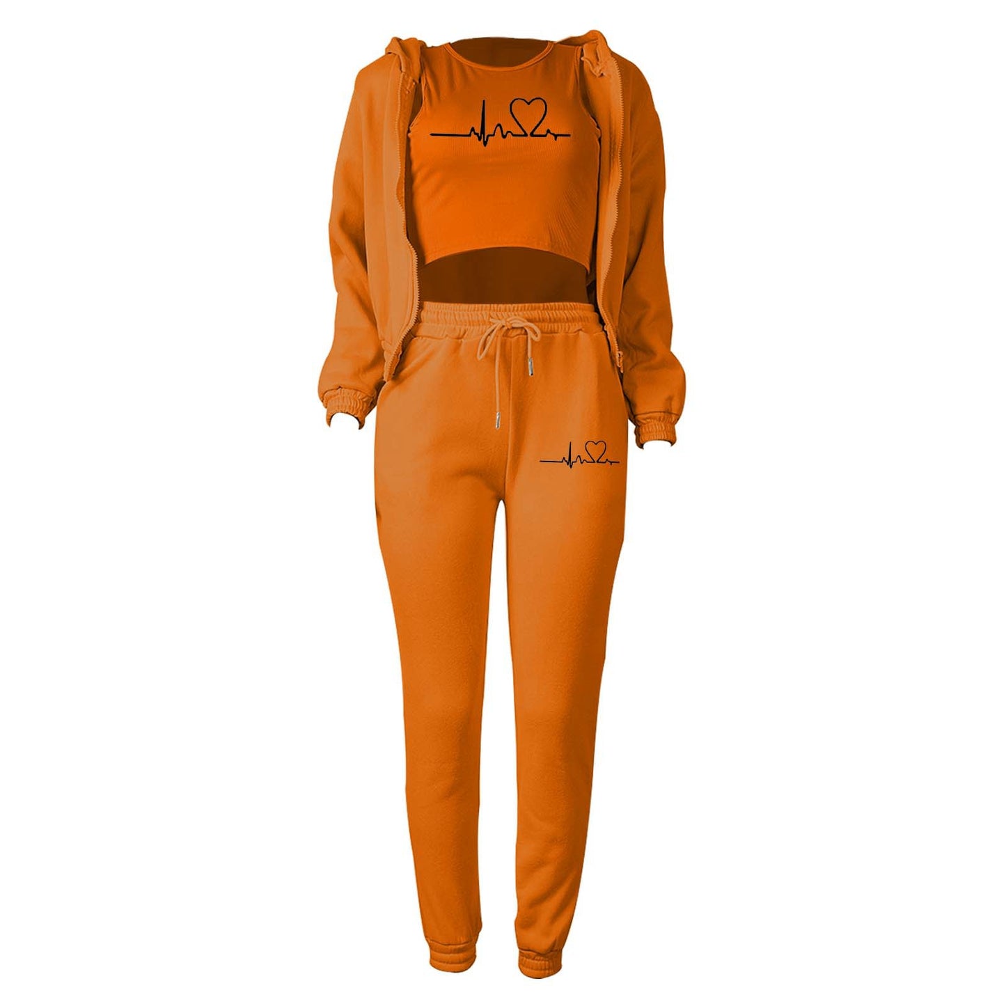 LADIES 3 PIECE HOODY & PANTS SET 10 COLOURS (SIZE S - 2XL)