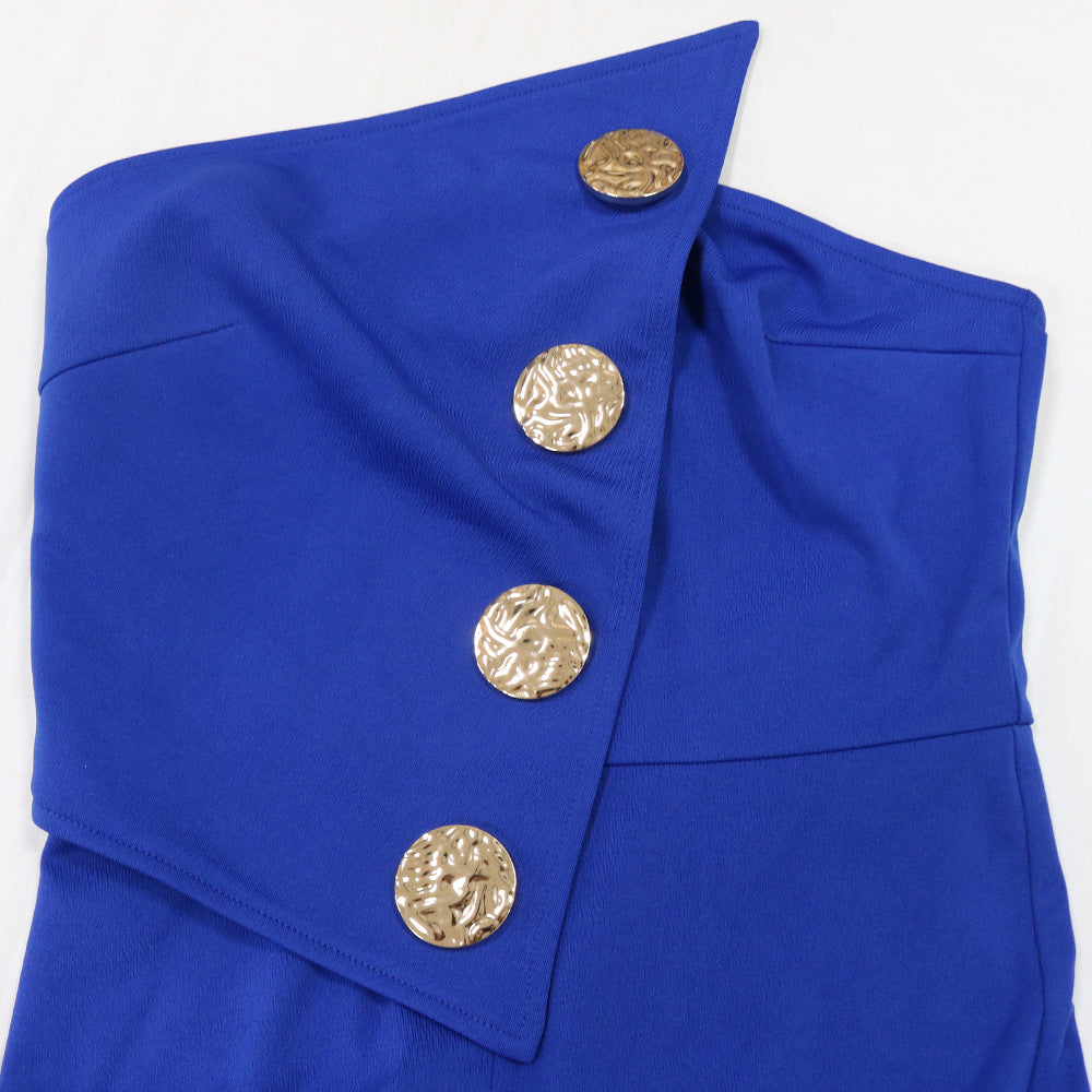 LADIES ONE PIECE JUMPSUIT BLACK / BLUE (SIZE S - 2XL)