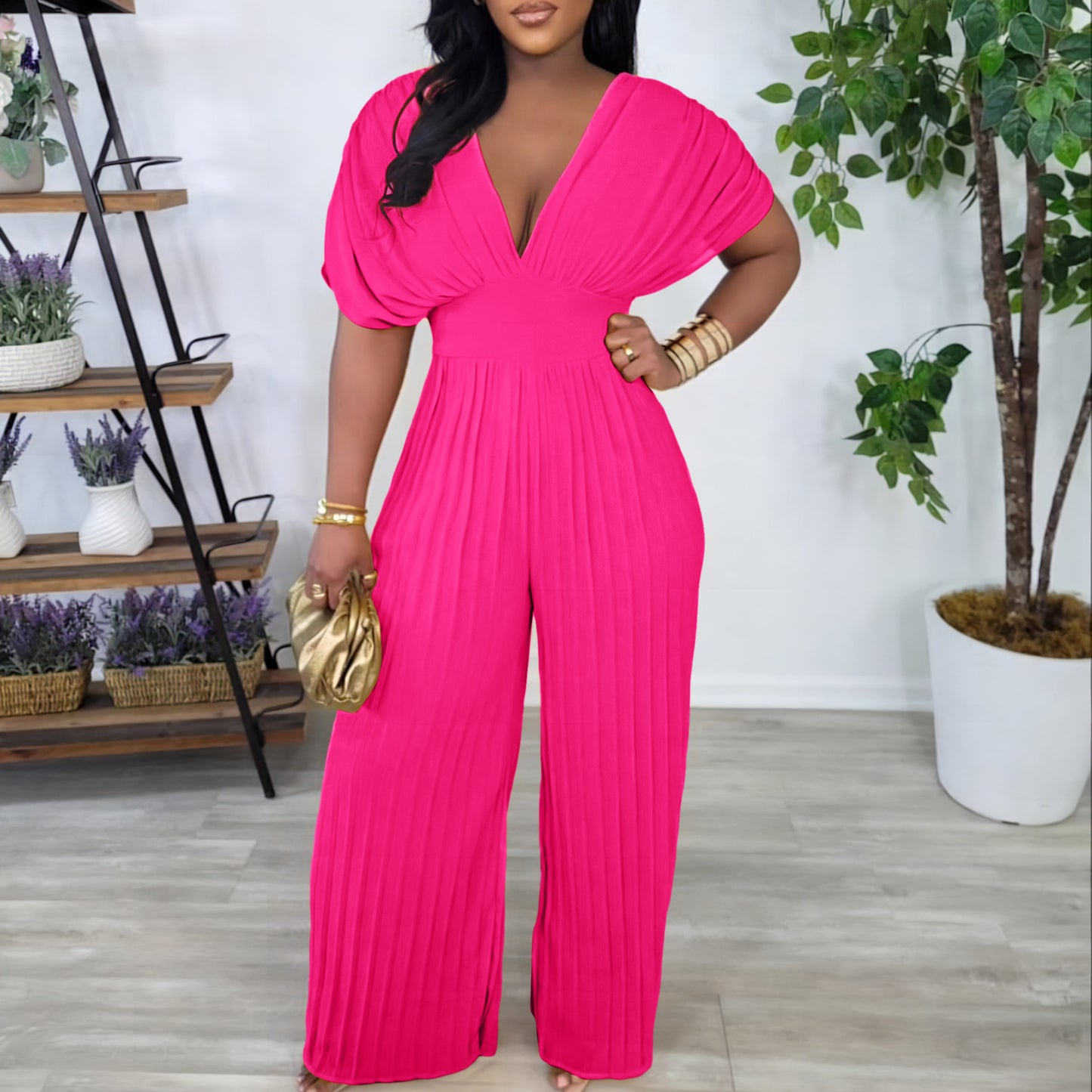 LADIES ONE PIECE JUMPSUIT MUSTARD YELLOW / PINK / KHAKI BEIGE (SIZE S - 3XL)