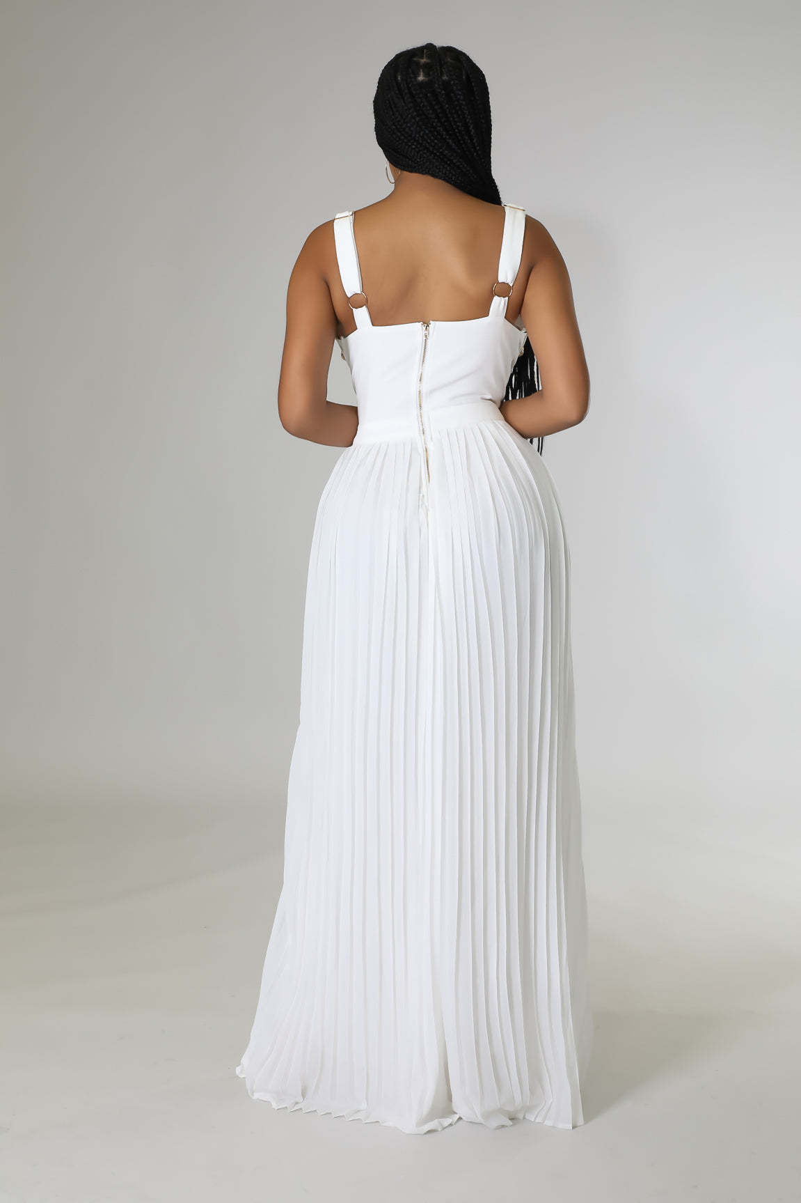 LADIES ONE PIECE SLEEVELESS JUMPSUIT WHITE (SIZE S - XL)