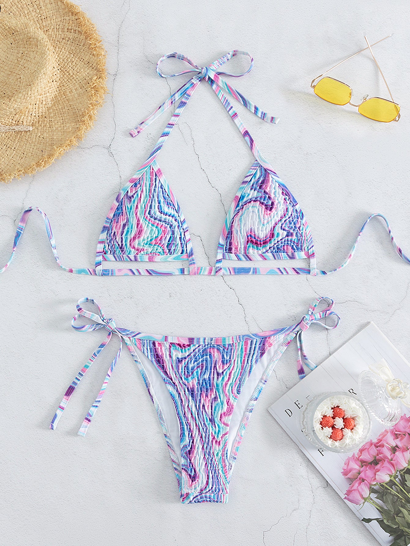 LADIES TWO PIECE BIKINI SWIMWEAR (SIZE S - L)