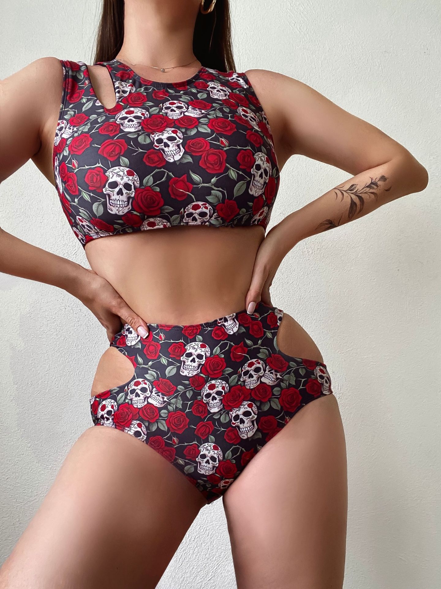 LADIES PRINTED TWO PIECE BIKINI SWIMWEAR (SIZE S - L)