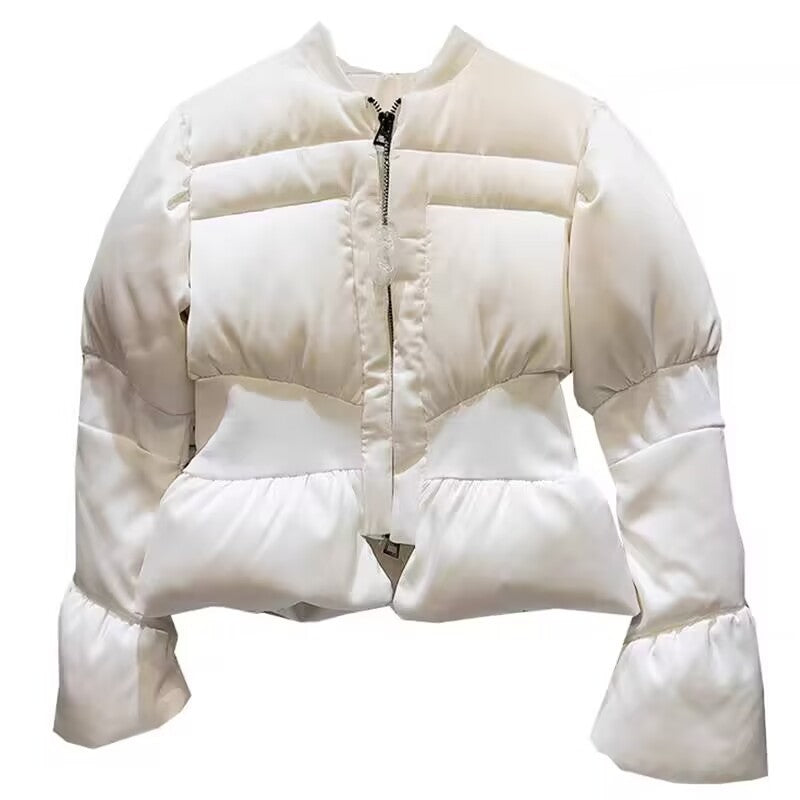 LADIES PUFFER JACKET WHITE (SIZE S - L)