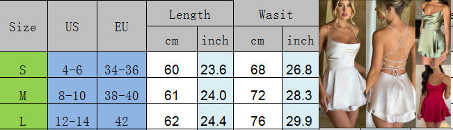 LADIES SLIM WAIST SEXY LACE UP BACK SHORT DRESS RED / CHAMPAGNE / GREEN / LIME GREEN / DARK COPPER BROWN / PINK / BLACK (SIZE: S - L)