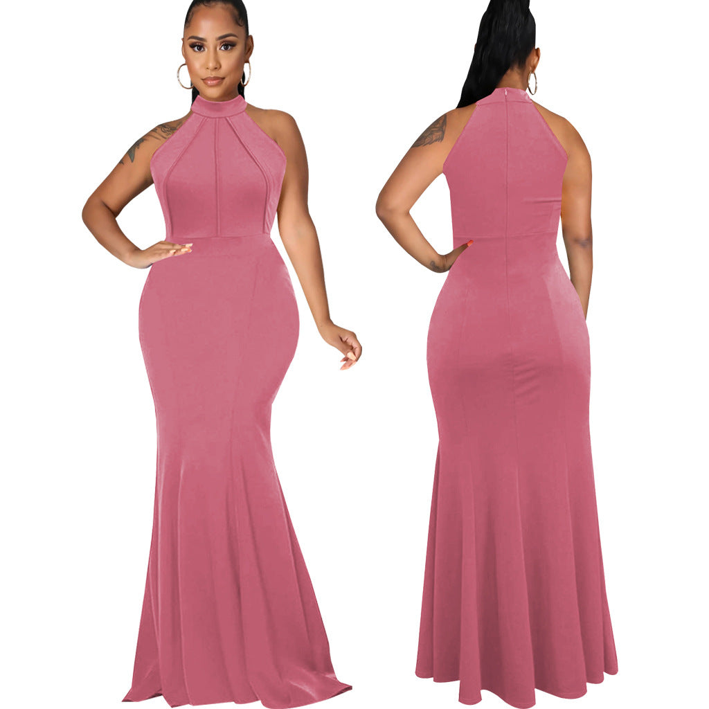 LADIES LONG SLEEVELESS DRESS VARIOUS COLOURS (SIZE S - 2XL)