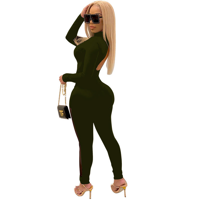 LADIES NIGHTCLUB JUMPSUIT RED / GREEN / BLACK / BLUE (SIZE S - 2XL)