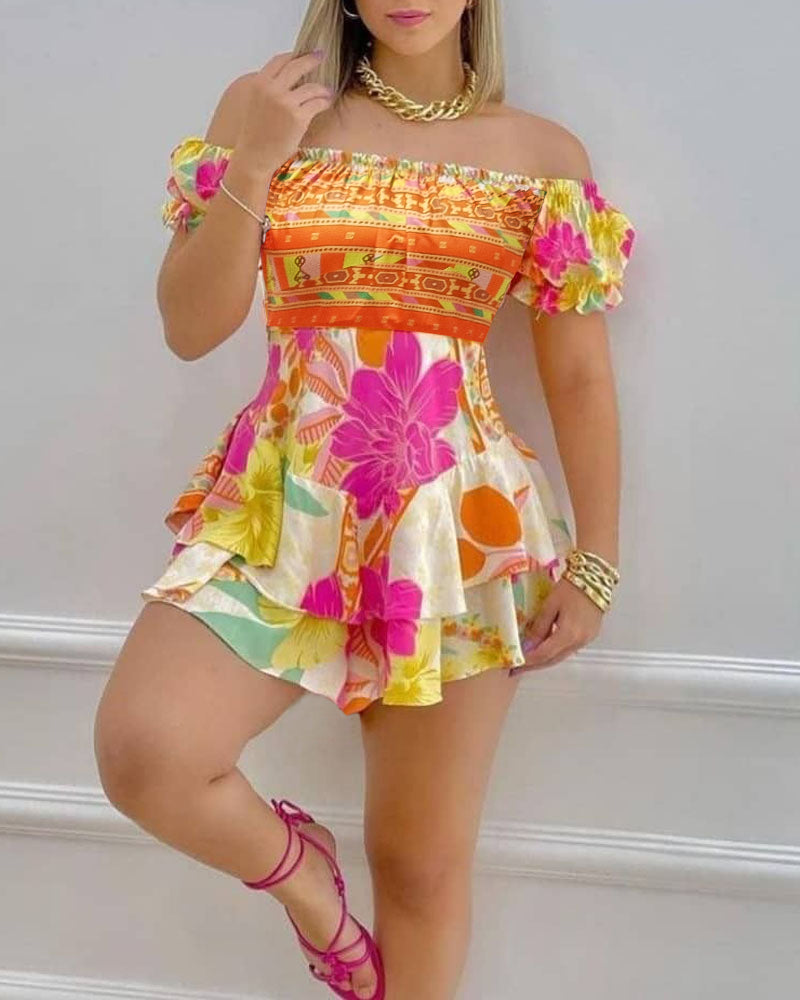 LADIES OFF THE SHOULDER MINI DRESS (SIZE S - XL)
