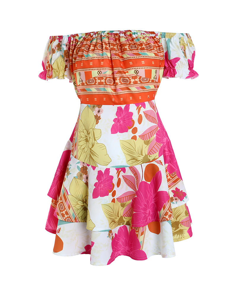 LADIES OFF THE SHOULDER MINI DRESS (SIZE S - XL)