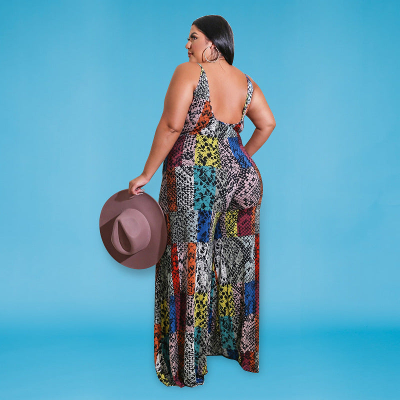 LADIES PLUS SIZE JUMPSUIT COLOUR AS SHOWN (SIZE S - 5XL)