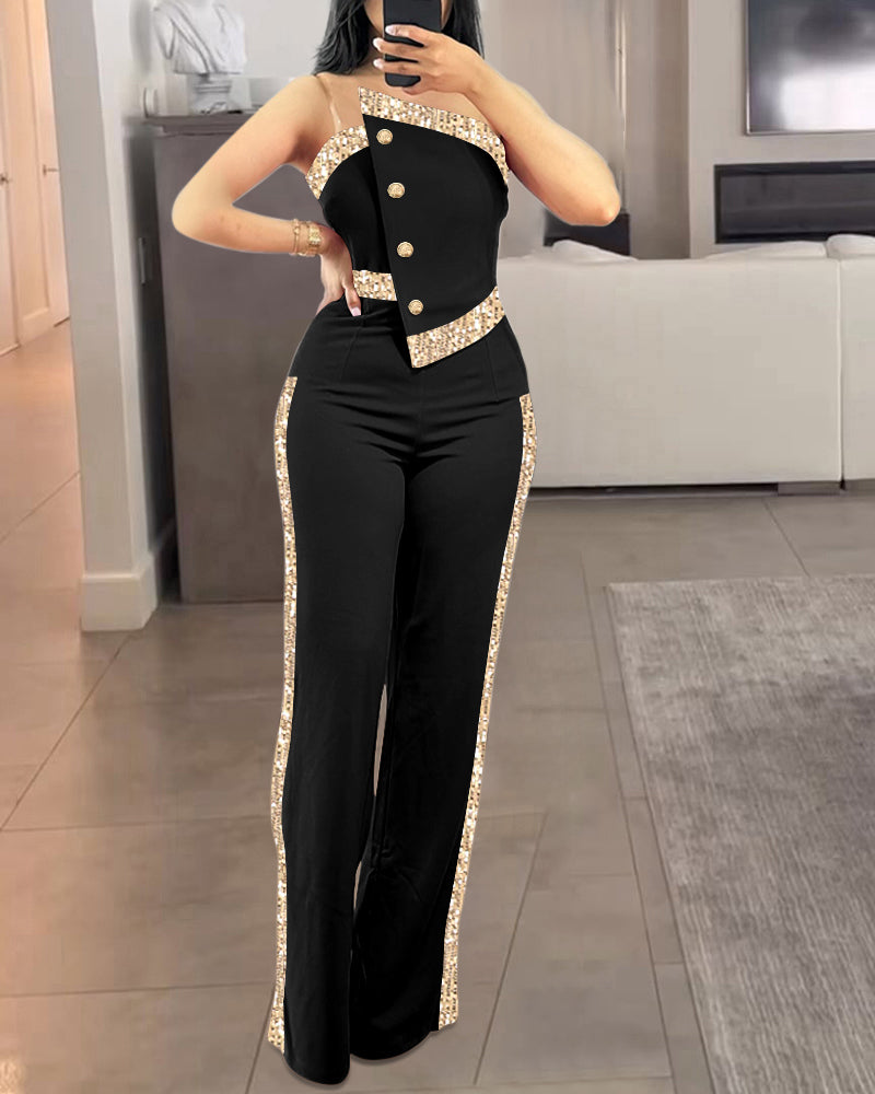 LADIES ONE PIECE JUMPSUIT BLACK (SIZE S - XL)
