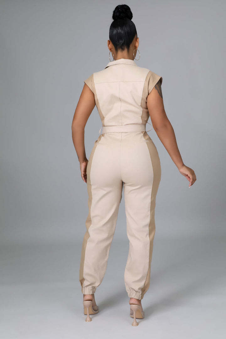 LADIES PLUS SIZE ONE PIECE JUMPSUIT KHAKI / OLIVE GREEN (SIZE S - 5XL)
