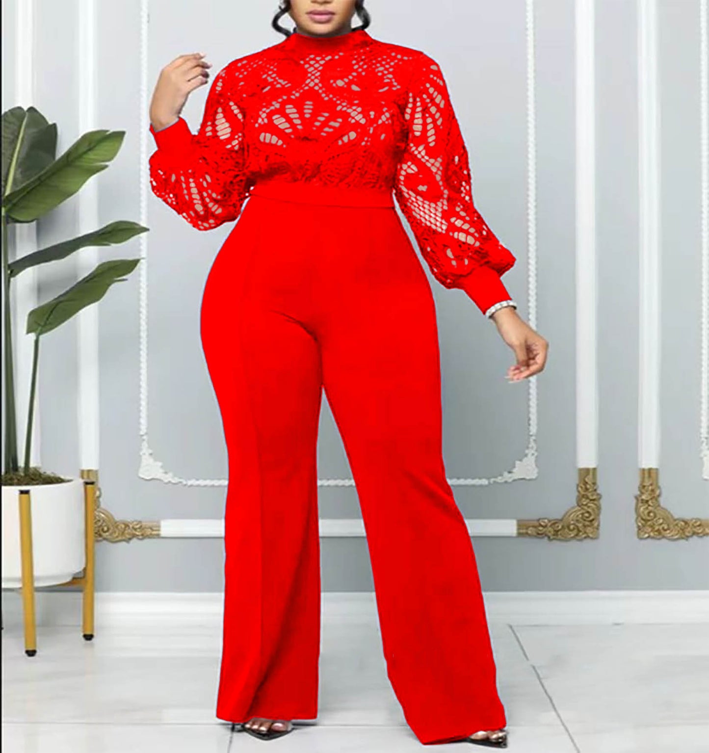 LADIES PLUS SIZE ONE PIECE JUMPSUIT BLUE / RED / BLACK / WHITE (SIZE S - 3XL)