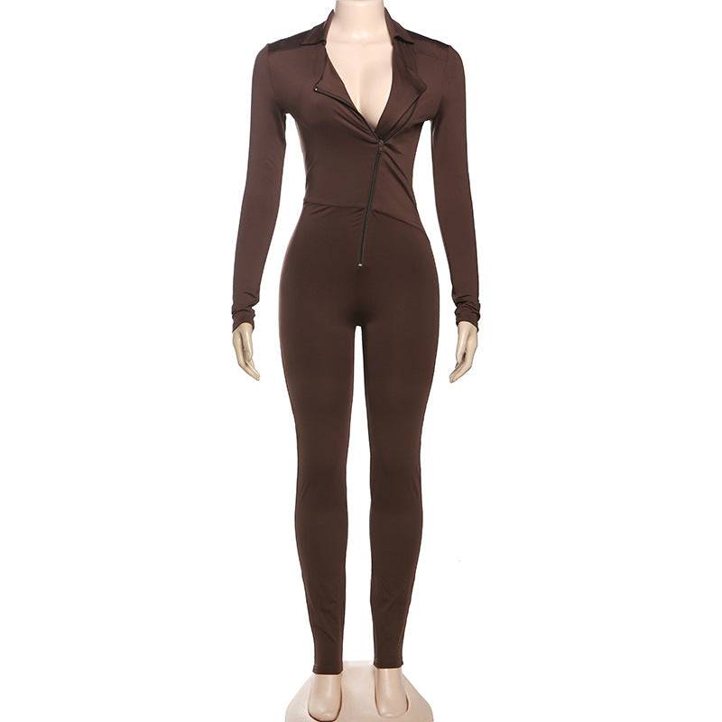 LADIES ONE PIECE JUMPSUIT BLACK / COFFEE / GREEN (SIZE S - L)