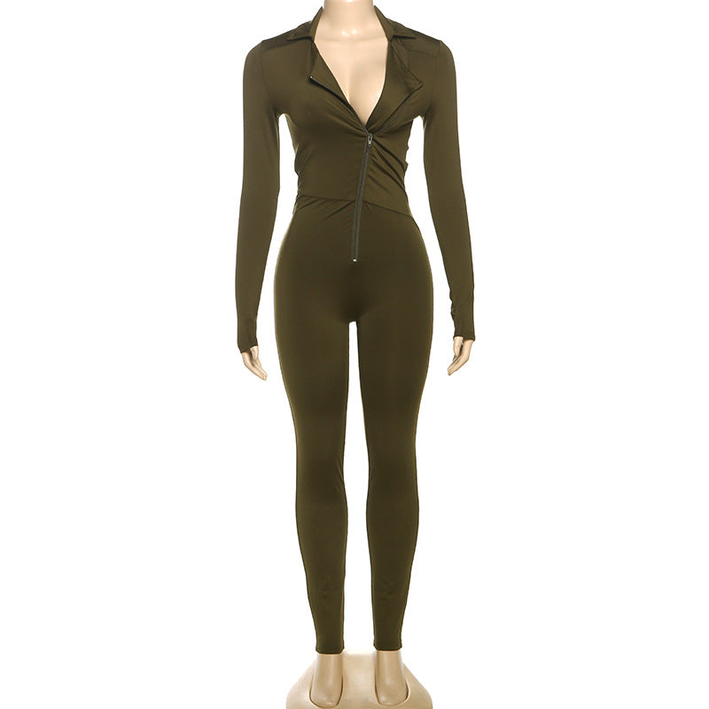 LADIES ONE PIECE JUMPSUIT BLACK / COFFEE / GREEN (SIZE S - L)